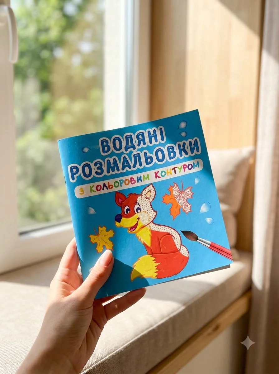 Водяні розмальовки з кольоровим контуром. Дикі тварини — Дитяча література