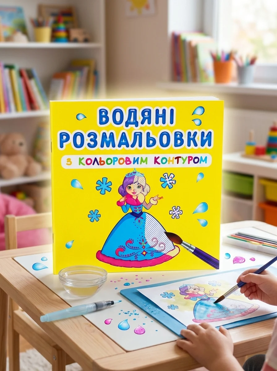 Водяні розмальовки з кольоровим контуром. Подружки — фото 2
