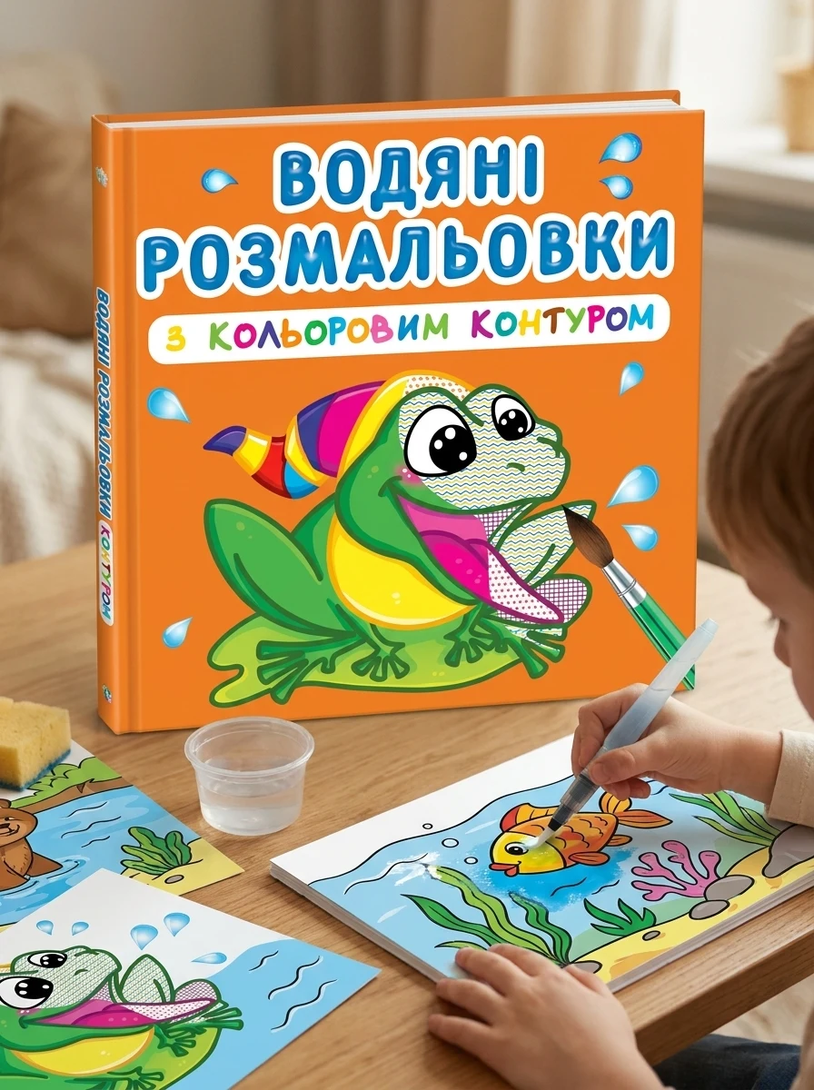 Водяні розмальовки з кольоровим контуром. У річці, фото 2