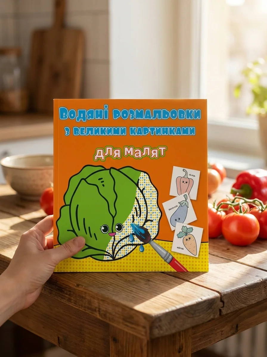 Водяні розмальовки з великими картинками для малят. Овочі — Дитяча література