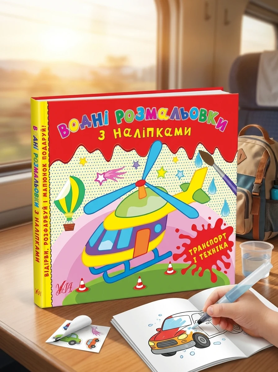 Водні розмальовки з наліпками. Транспорт і техніка — фото 2
