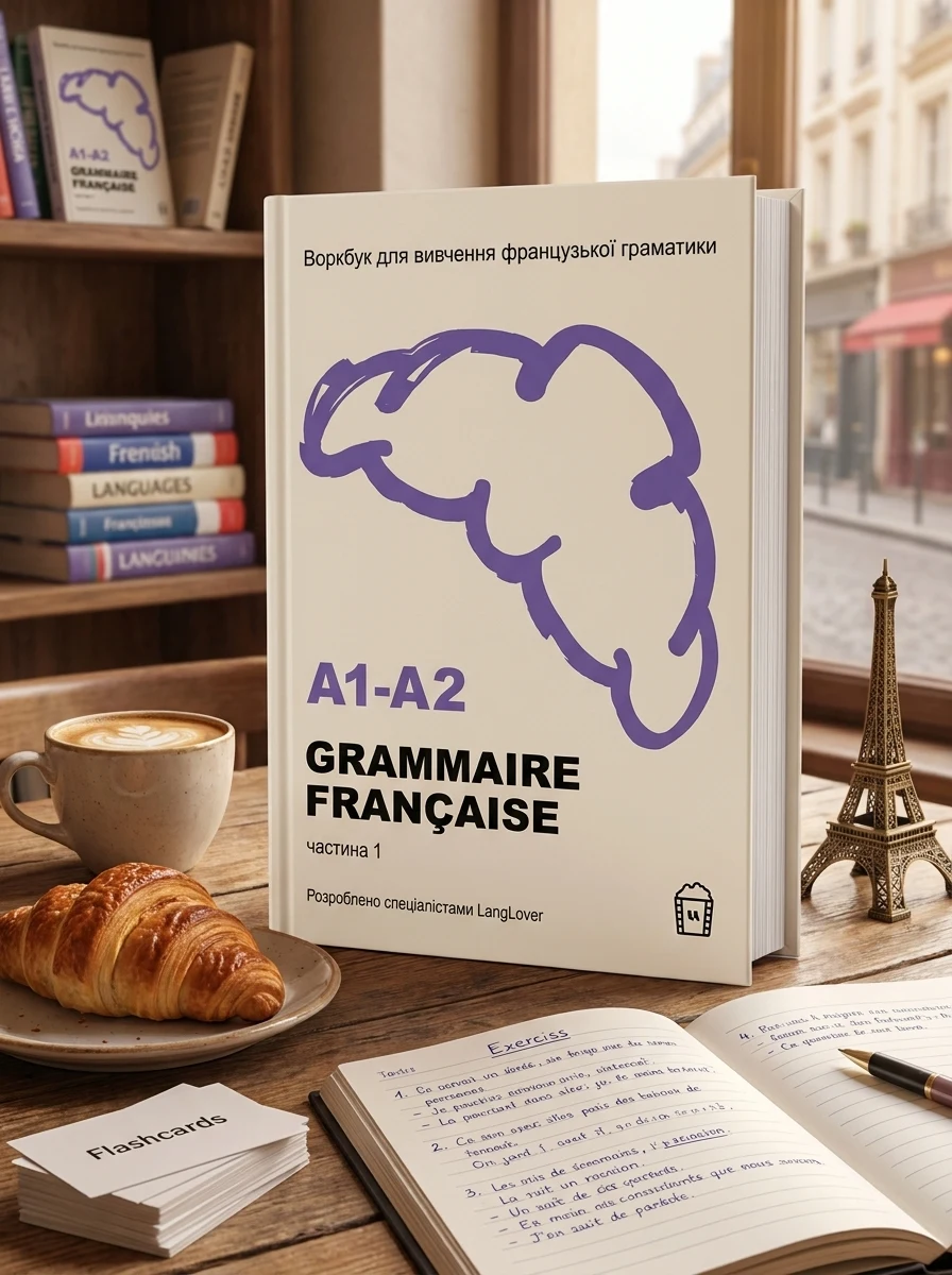 Воркбук для вивчення французької граматики Grammaire Française A1-A2, обкладинка