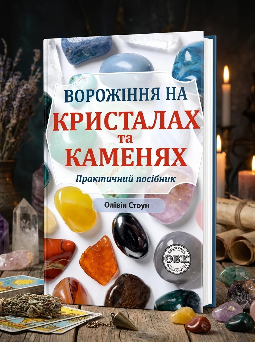 Ворожіння на кристалах та каменях. Практичний посібник + магічний маятник долі на ланцюжку в подарунок — фото 2