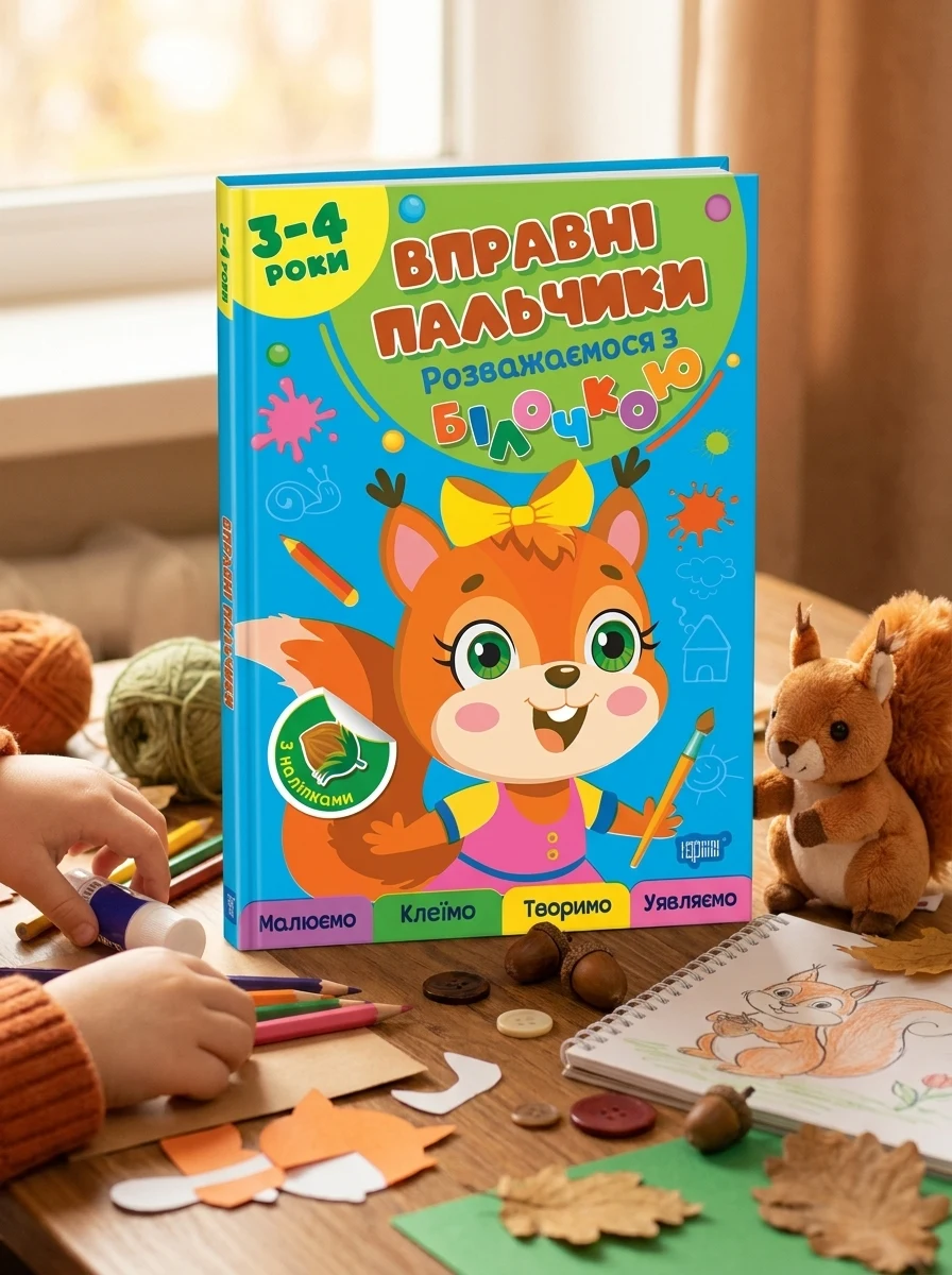 Вправні пальчики. 3-4 роки. Розважаємося з білочкою — фото 2