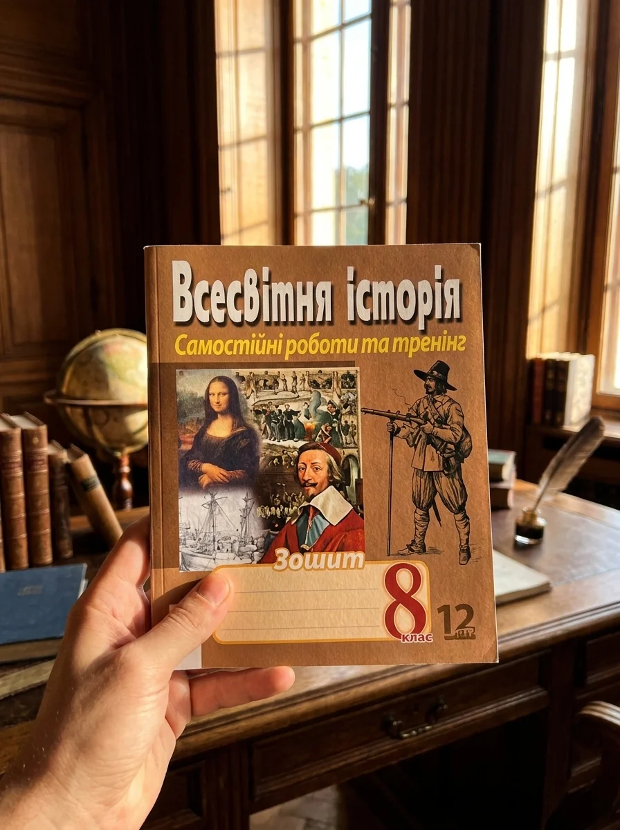 Всесвітня історія. Зошит для самостійних робіт та тренінгу. 8 клас — Олександр Гісем, обкладинка