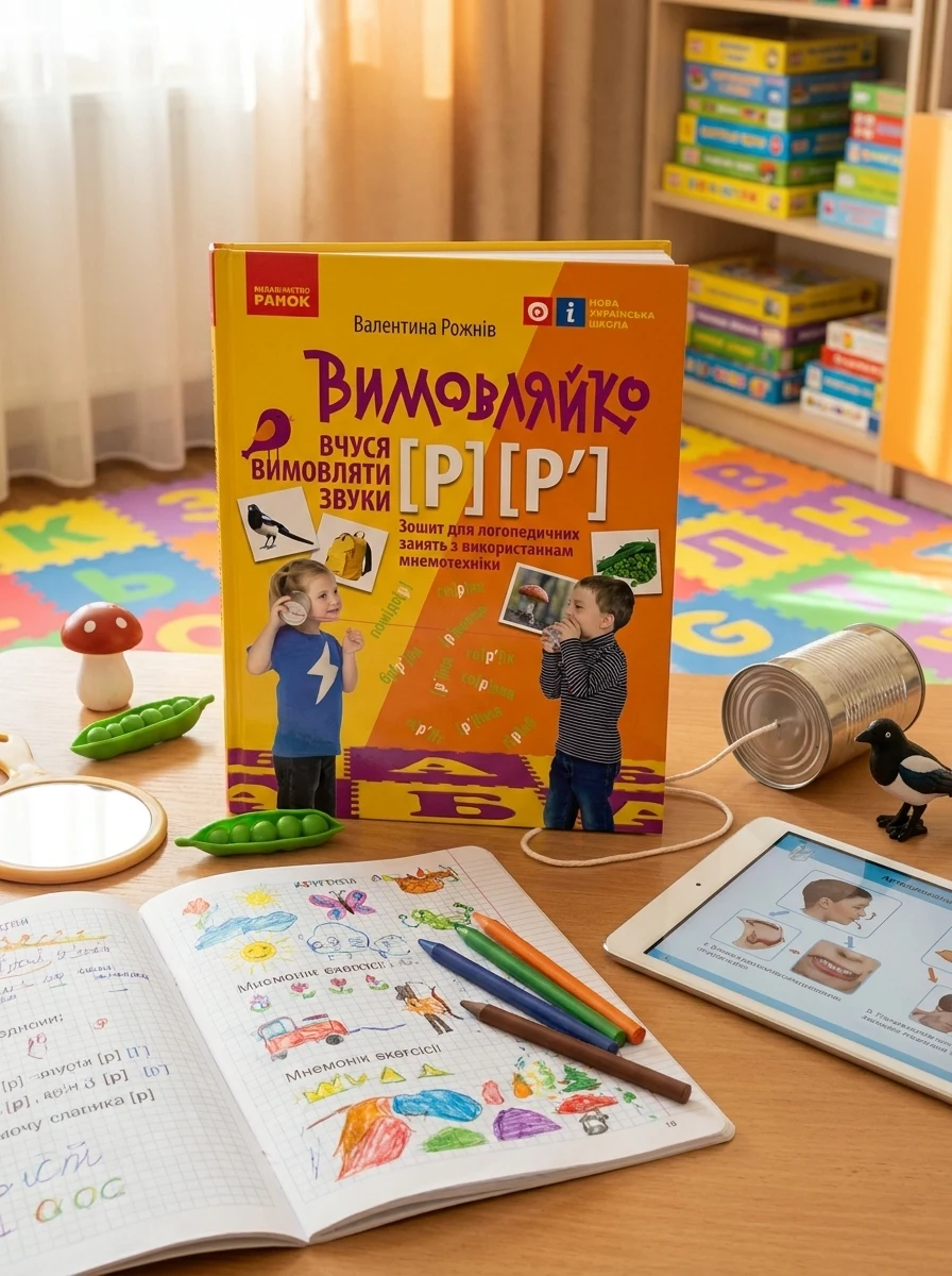 Вимовляйко. Вчуся вимовляти звуки [р], [р']. Зошит з логопедичних занять з використанням мнемотехніки — Вивчення мов