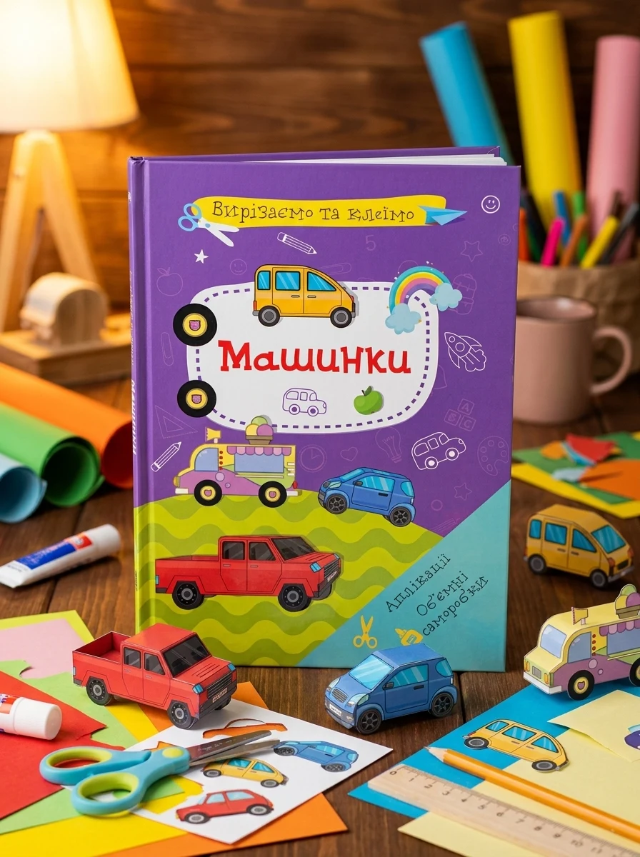 Вирізаємо та клеїмо. Аплікації. Об'ємні саморобки. Машинки — фото 2