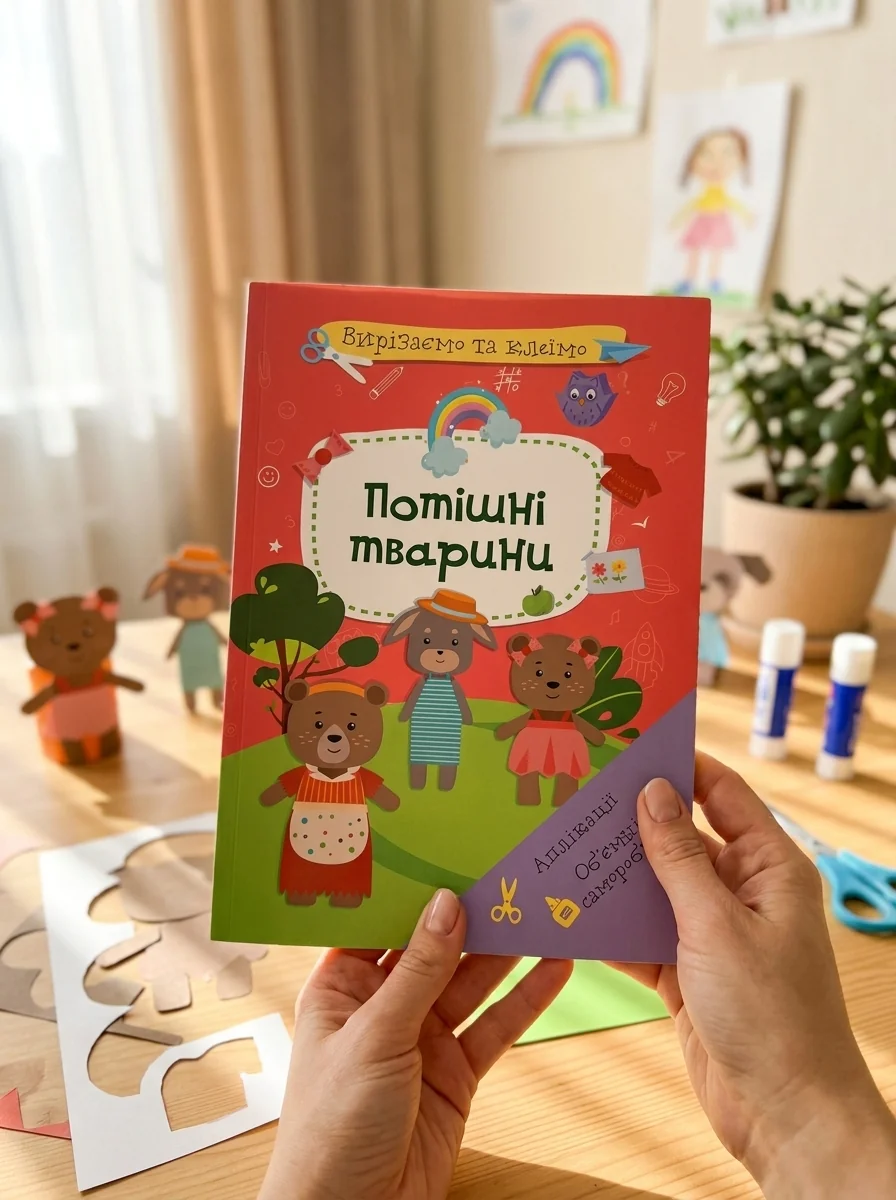Вирізаємо та клеїмо. Аплікації. Об'ємні саморобки. Потішні тварини — Дім, сім'я, релігія