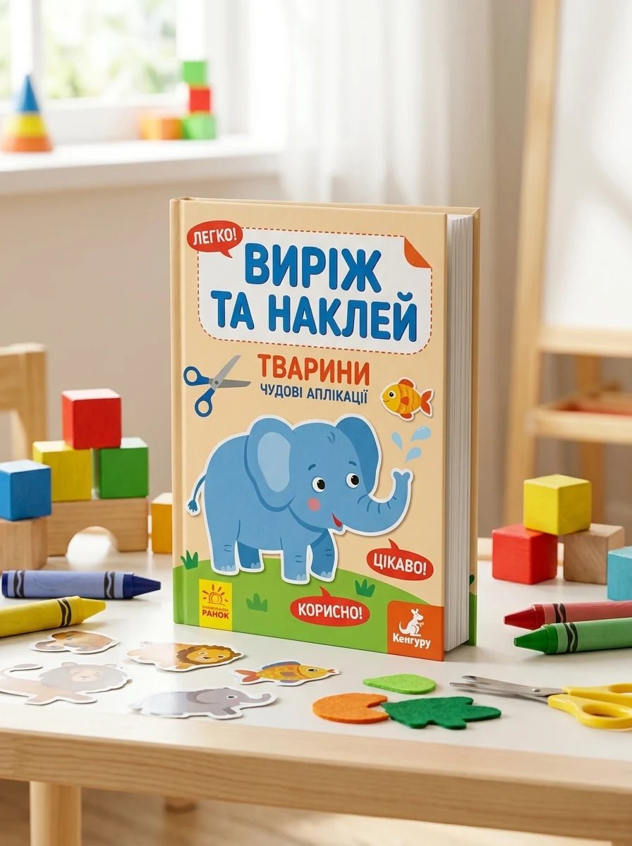 Виріж та наклей. Тварини — Дитяча література