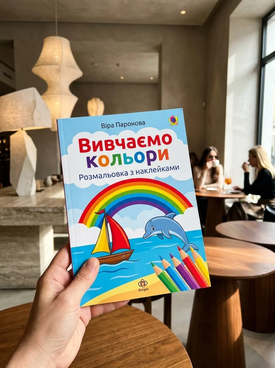 Вивчаємо кольори. Розмальовка з наклейками — Розмальовки для дітей