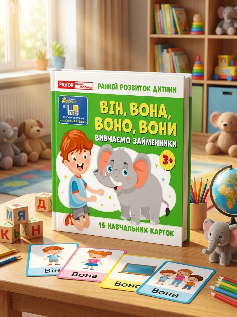 Вивчаємо займенники ВІН, ВОНА, ВОНО, ВОНИ. Навчальні картки — Вивчення мов