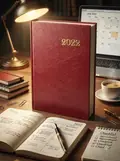 Календар 2022 рік - тижневик (з Церковним уставом) вишневий, обкладинка
