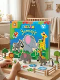 Книжка-пазл 3D: ЗООПАРК 2+ — Без автора, обкладинка