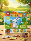 Книжка-пазли з віконцями: Цифри 2+, обкладинка