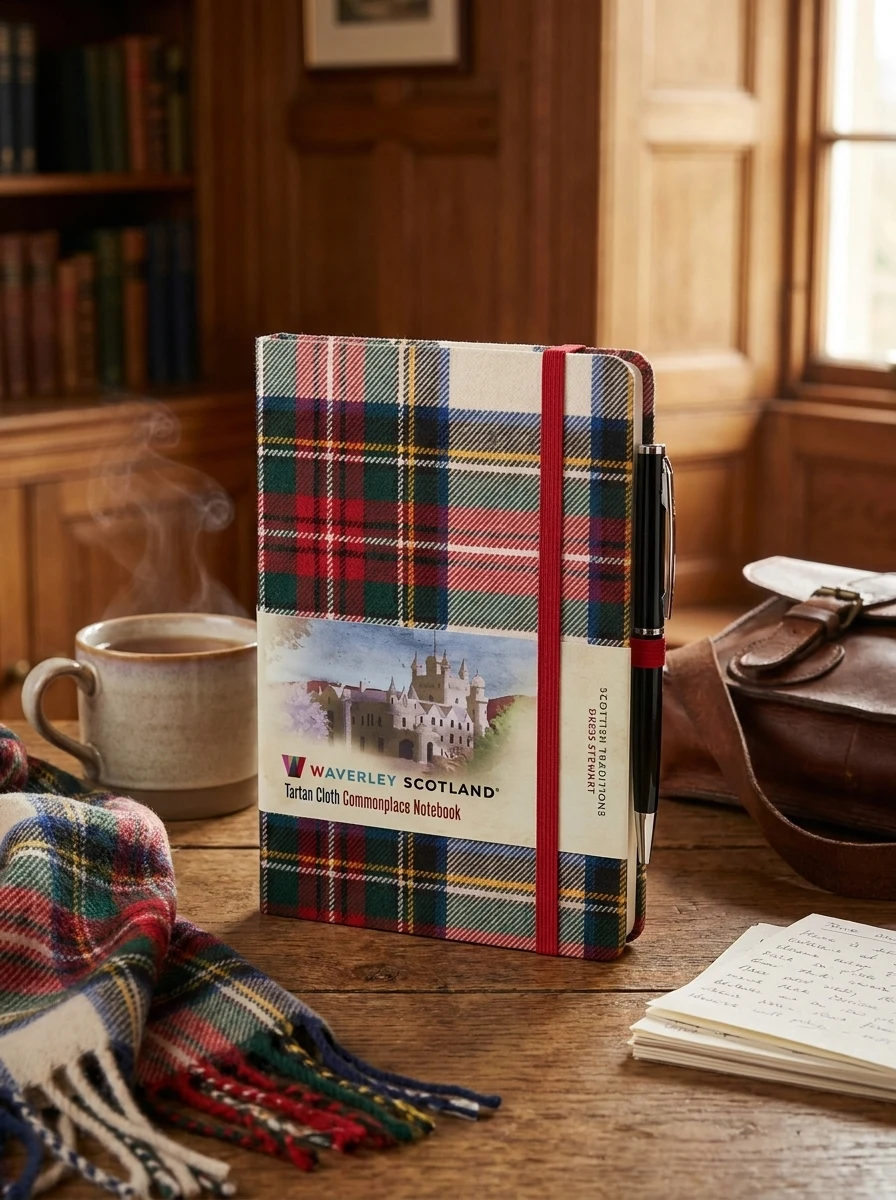 Waverley Commonplace Notebooks:Dress Stewart Tartan Mini Notebook with Pen (10.5 x 7cm) — Waverley Scotland, фото 2