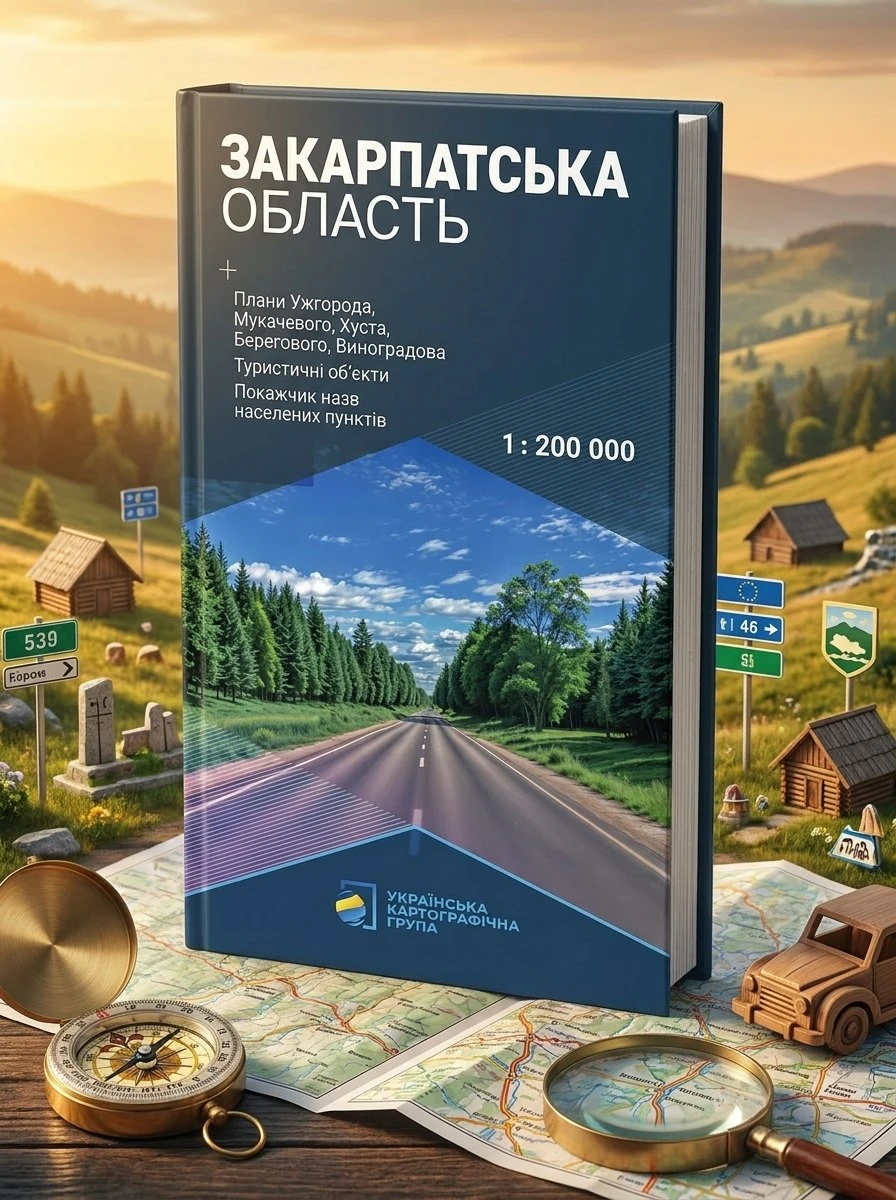 Закарпатська область. Карта автомобільних шляхів м-б 1:250 000 — Без автора, обкладинка