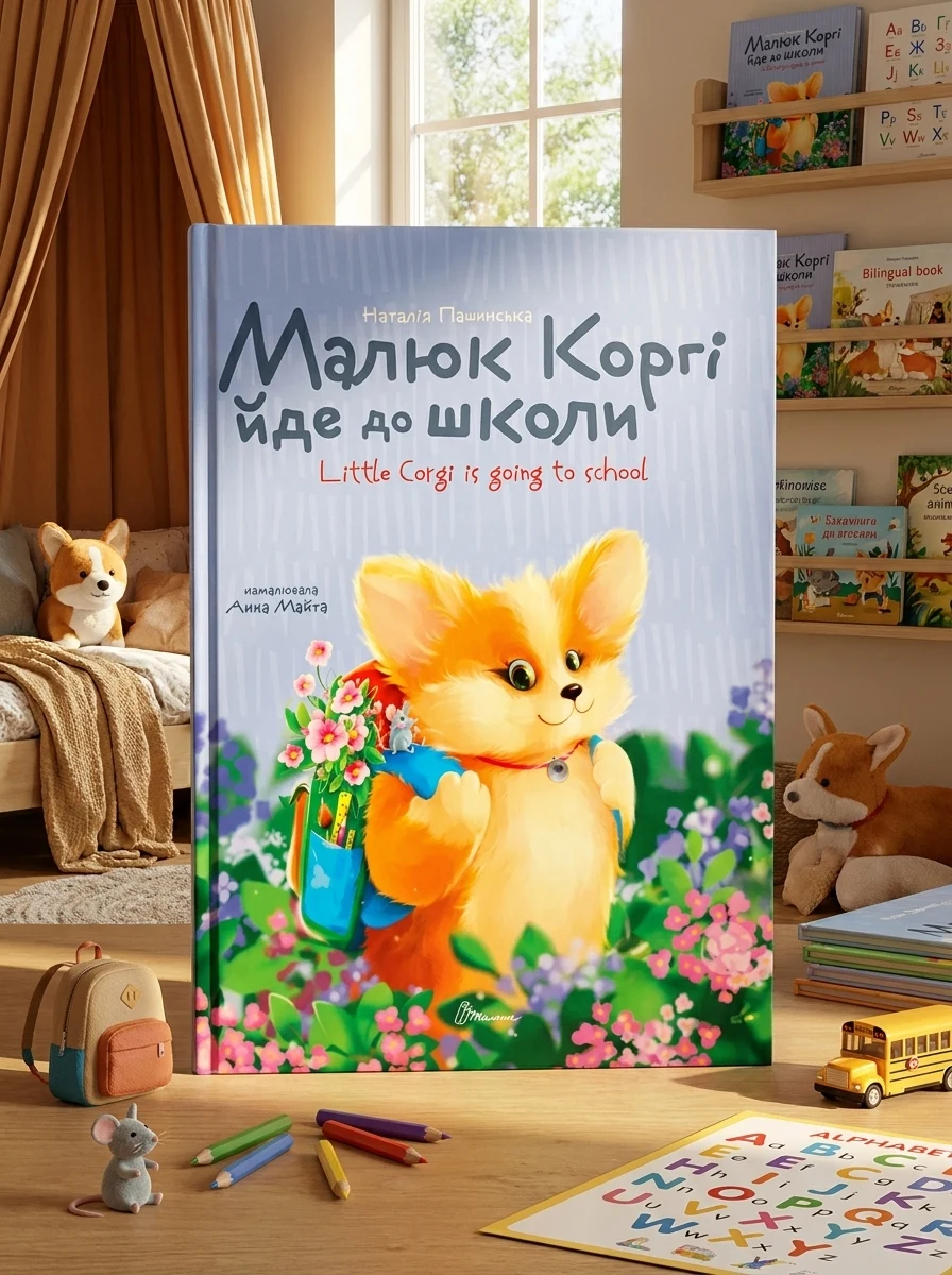 Завтра до школи А5. Малюк Коргі йде до школи. Книжка-білінгва — Вивчення мов