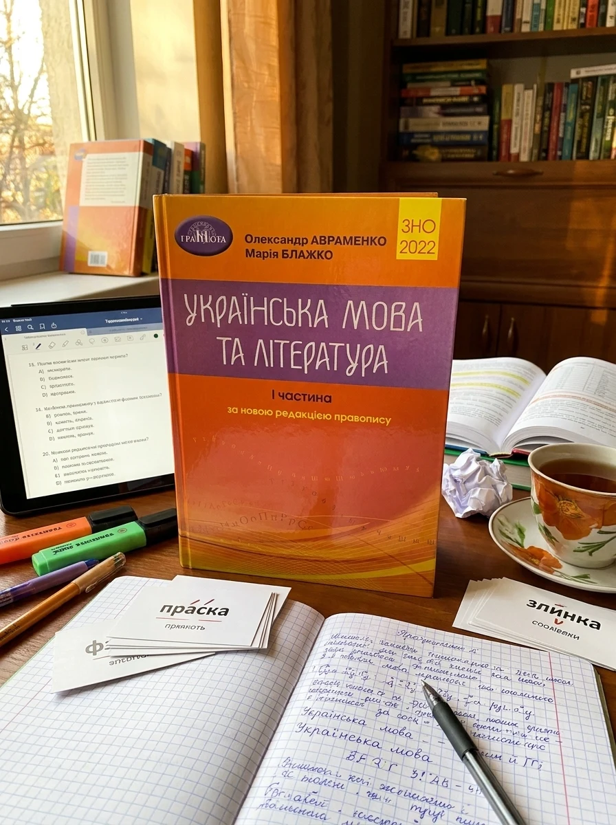 ЗНО 2022 Українська мова та література. І частина. Довідник. Завдання в тестовій формі (Авраменко О.) — Навчальна література