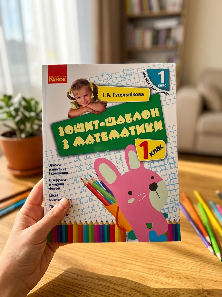Зошит-шаблон з математики. 1 клас — Гусельнікова І.А., обкладинка