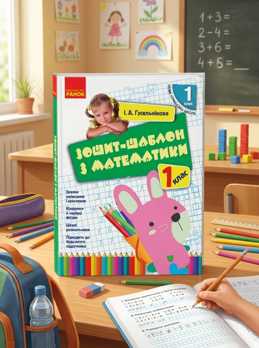 Зошит-шаблон з математики. 1 клас