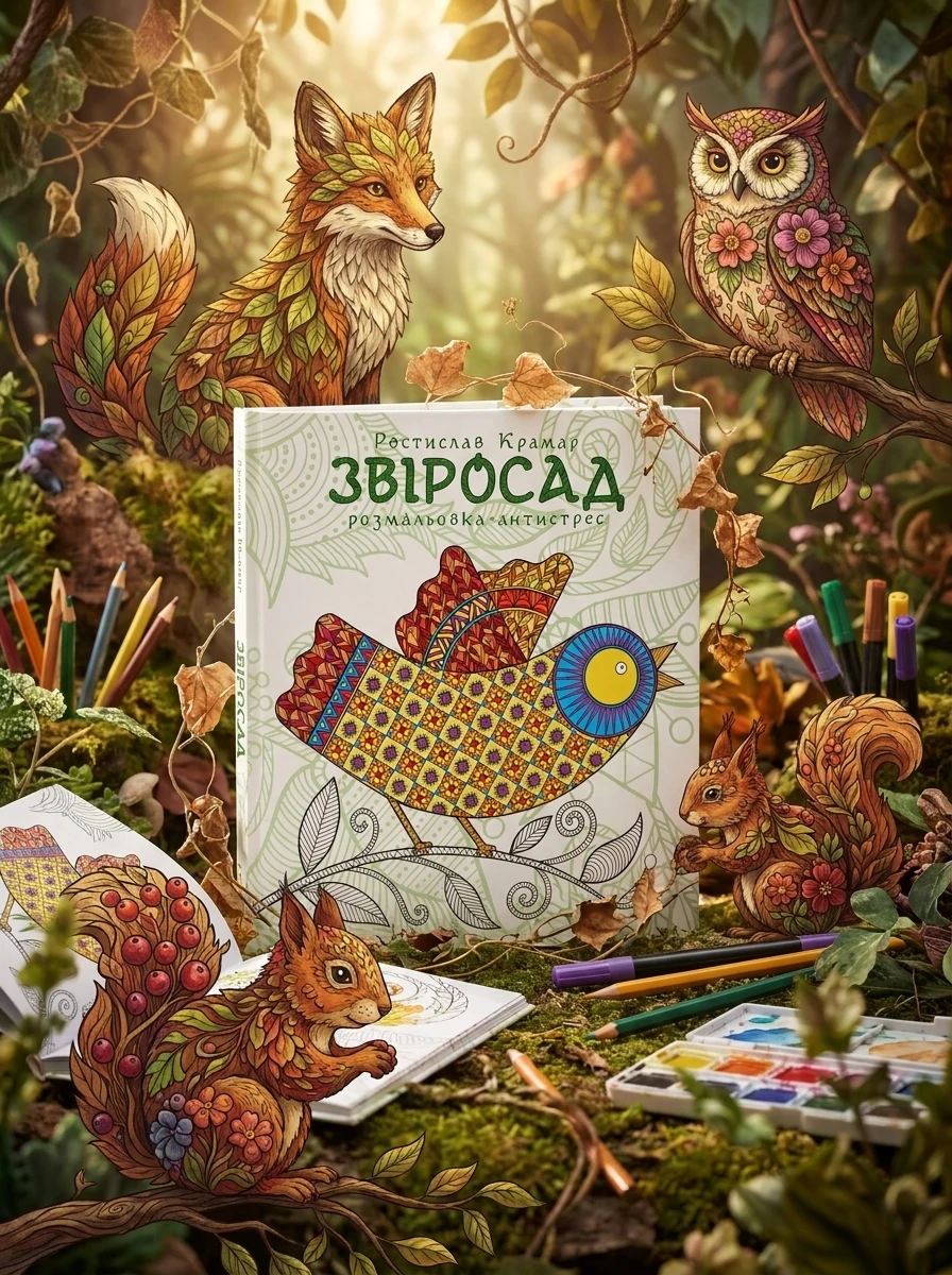 Звіросад. Розмальовка-антистрес — Дитяча література