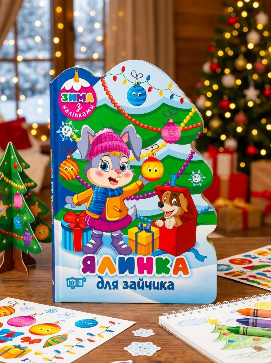 Зима з наліпками. Ялинка для зайчика — Дитяча література