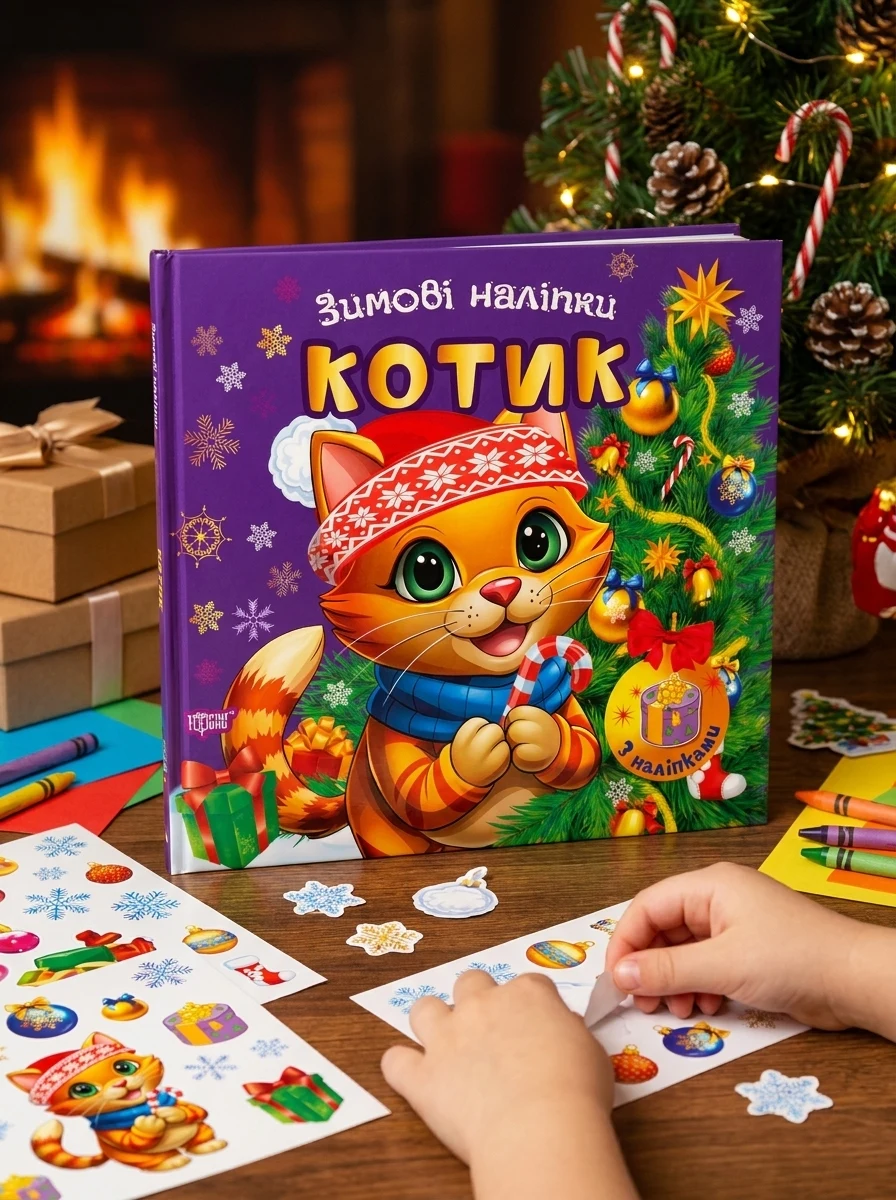 Зимові наліпки. Котик — Дитяча література