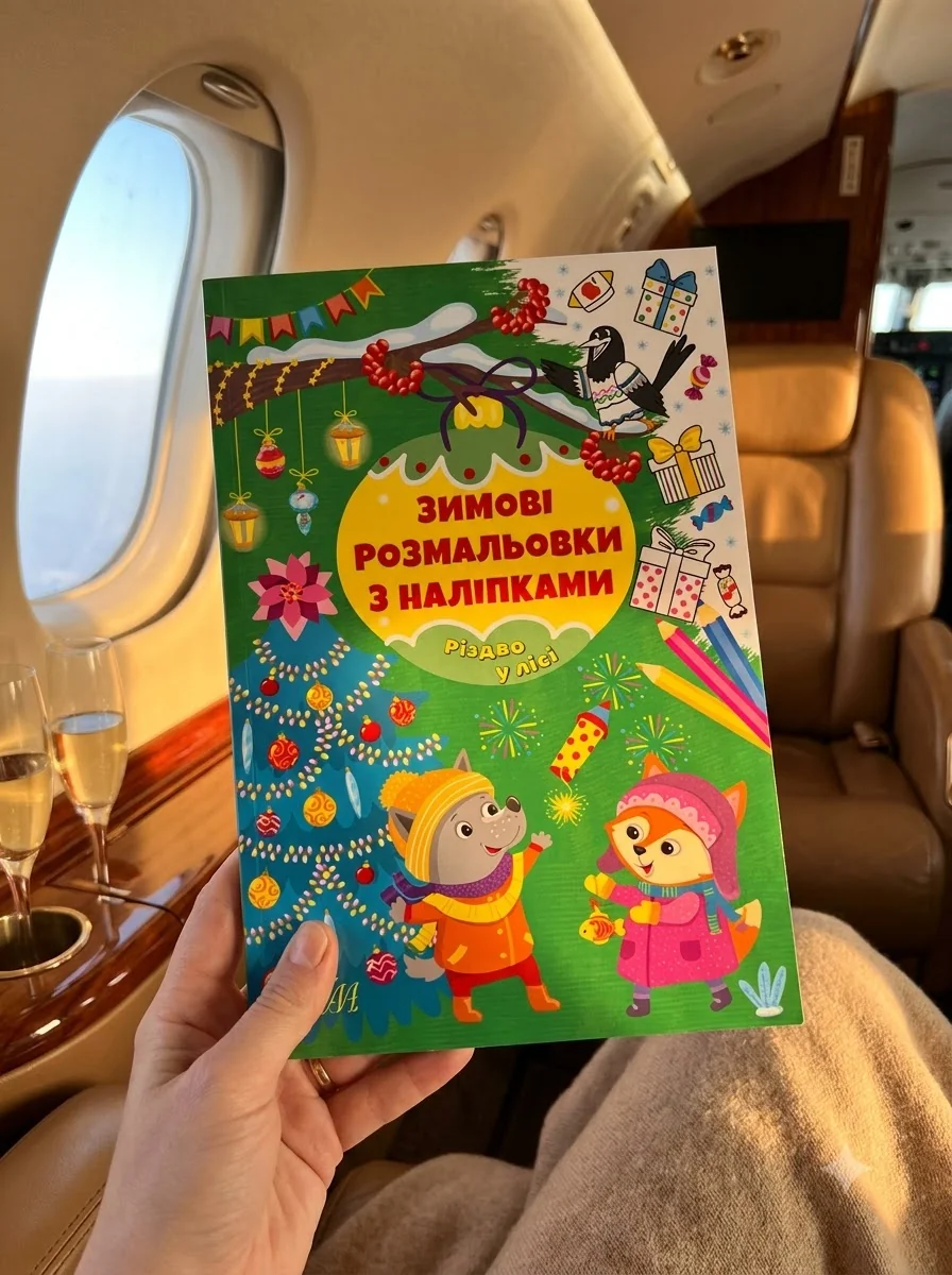 Зимові розмальовки з наліпками. Різдво в лісі — Книги з наліпками