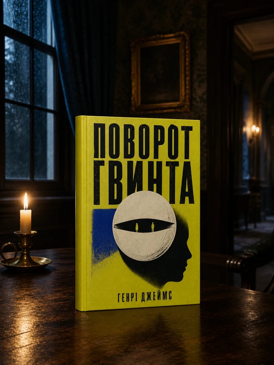 Поворот гвинта — книга в атмосферній готичній сцені