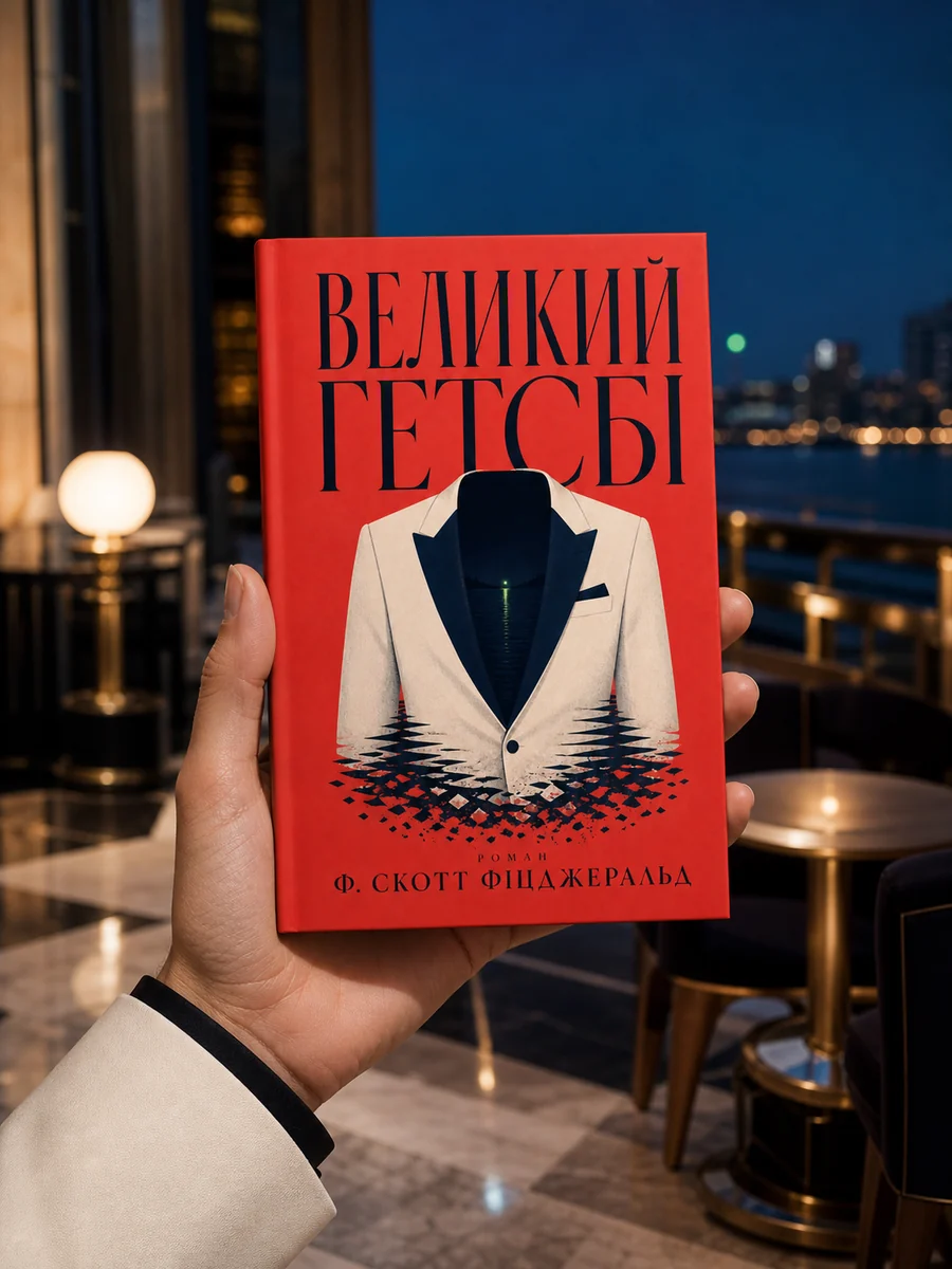 Великий Гетсбі — книга в руці у преміальному Art Deco rooftop lounge